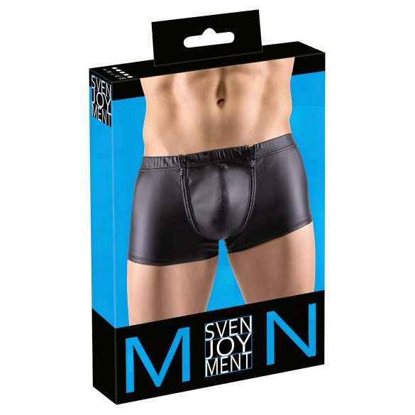 Svenjoyment - Strasssteinbesetzte Reißverschluss-Boxershorts (schwarz) 