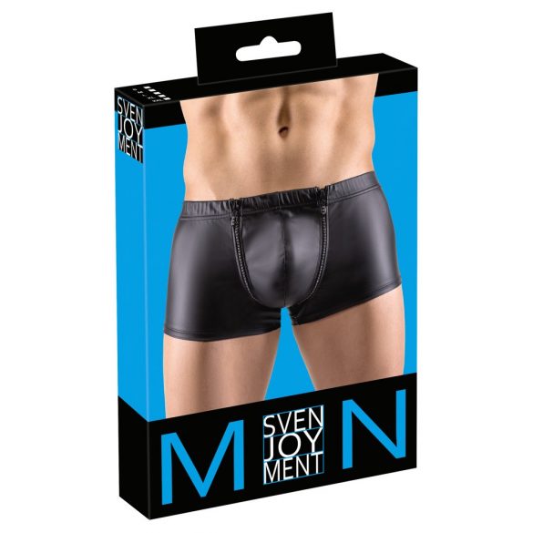 Svenjoyment - Strasssteinbesetzte Reißverschluss-Boxershorts (schwarz)  - M