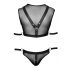 Svenjoyment Bondage - Netz Top und Jock Unterhosen Set (Schwarz)  - M