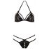 Cottelli - Offenes Spitzen-Set (schwarz)  - XL