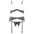 Abierta Fina - Perlenbesetztes Spitzen-Dessous-Set - L