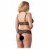 Cottelli Plus Size - Feines Spitzen-BH-Set (Schwarz) 