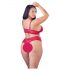 Cottelli Plus Size - weicher Spitzen-BH-Set (rot) 