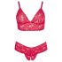 Cottelli Plus Size - Weiches Spitzen-BH-Set (Rot)