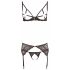 Abierta Fina - Glitzernde Spitzenzauber - BH-Set (Schwarz)  - XL