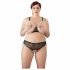 Cottelli Plus Size - Spitzen-BH-Set mit Perlen (schwarz)  - XL