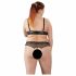 Cottelli Plus Size - Spitzen-BH-Set mit Perlen (schwarz)  - XL