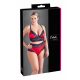 / Cottelli Plus Size - Spitze-Satin BH-Set (schwarz-rot) 