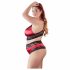 / Cottelli Plus Size - Spitze-Satin BH-Set (schwarz-rot) 