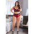 / Cottelli Plus Size - Spitze-Satin BH-Set (schwarz-rot) 