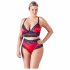 / Cottelli Plus Size - Spitze-Satin BH-Set (schwarz-rot)  - 3XL