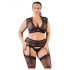 Cottelli Plus Size - Strass und Spitze Unterwäsche-Set (schwarz)  - XL