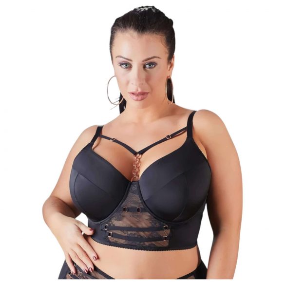 / Cottelli Plus Size - Spitzendetail-BH mit Trägern (Schwarz) - 95E