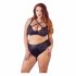 Cottelli Plus Size - Cross-Strap BH und Unterhose (schwarz)