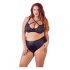 Cottelli Plus Size - Cross-Strap BH und Unterhose (schwarz) - 85E/L