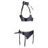 Cottelli Bondage - Glänzendes Push-up-Set mit Handschellen (Schwarz)  - L