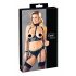 Cottelli Bondage - Glänzendes Push-up-Set mit Handschellen (Schwarz)  - XL