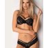 Obsessive 860-SET-1 - Riemen-Rosen-Spitzen-BH-Set (schwarz) 