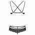 Obsessive 860-SET-1 - Riemen-Rosen-Spitzen-BH-Set (schwarz) 