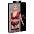 Cottelli Bondage Plus Size - Spitzen-BH-Set (rot-schwarz) 