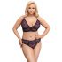 Cottelli Curves Plus Size - Transparentes BH-Set mit Muster (Lila)