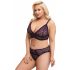 Cottelli Kurven Plus Size - Transparentes gemustertes BH-Set (lila) 