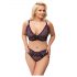 Cottelli Kurven Plus Size - Transparentes gemustertes BH-Set (lila)  - 2XL