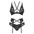 Obsessive Alessya - Spitzen-Dessous-Set (schwarz) 