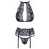 Kissable - Halsband, Spitzen-BH-Set (schwarz) 