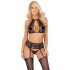 Kissable - Halsband, Spitzen-BH-Set (schwarz)  - L/XL