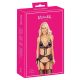 Kissable - schwarz, mit pink-lila Stickerei BH-Set  - L/XL