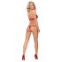 Obsessive 838-SET-3 - Trägerloser Spitzen-BH-Set (rot)  - L/XL