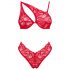 Obsessive Atenica - Rotes Dessous-Set mit Kreuzträgern - M/L