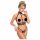 Abierta Fina - Offenes Dessous-Set mit Ketten (schwarz) - M