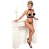 Abierta Fina - Offenes Dessous-Set mit Kette (schwarz) - M