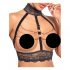 Abierta Fina - Offenes Dessous-Set mit Kette (schwarz) - M