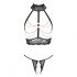 Abierta Fina - Offenes Dessous-Set mit Kette (schwarz) - M