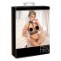 Abierta Fina - Offenes Dessous-Set mit Kette (schwarz) - M