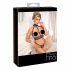 Abierta Fina - Offenes Dessous-Set mit Ketten (schwarz) - M