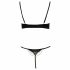 Cottelli - Strass-ketten, Satin-Push-up-Set (schwarz) 