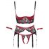 Cottelli Bondage - Matt, Spitzen-BH-Set (rot)  - L