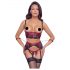 Cottelli Bondage - Rotes Mattes Hebe-BH-Set mit Spitze - XL