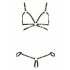 Cottelli Bondage - glänzender Schmuck-Körperharness-Bikini (schwarz) 