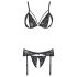 Cottelli - Offenes Spitzendessous-Set (schwarz)  - M