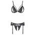 Cottelli - Offenes Spitzendessous-Set (schwarz)  - L