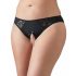 Cottelli Plus Size - Spitzen, offener Slip (schwarz)