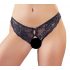 Cottelli - Offene Spitzen-Damenpanty mit Schleife (Schwarz) - L