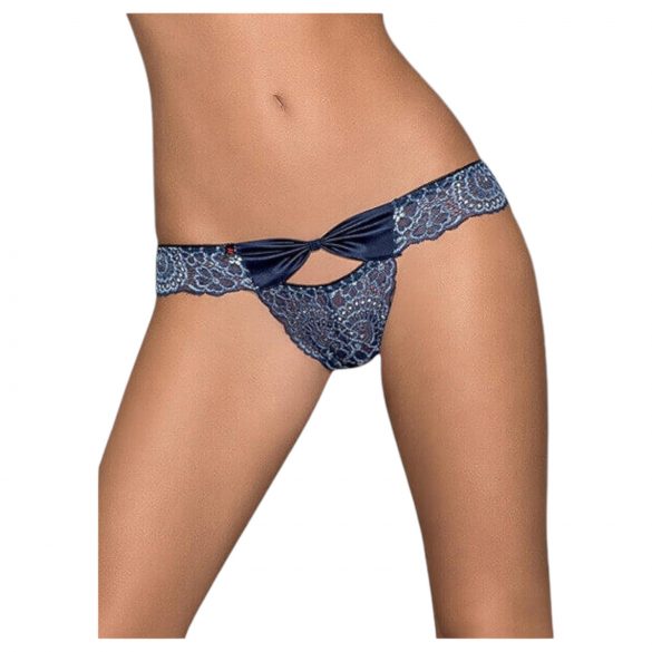 Obsessive Auroria - Slip mit Schleife und Stickerei für Damen (Blau) - L/XL