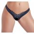 Cottelli - Offener Damen-Slip mit Perlen und Blumenmuster (schwarz) - M