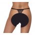 Cottelli - luxuriöser, bestickter Lilien-Tanga (schwarz-weiß)  - M/L